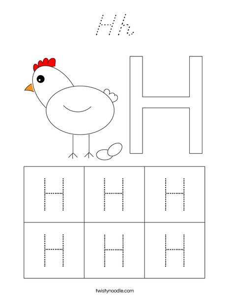 Letter H Coloring Page