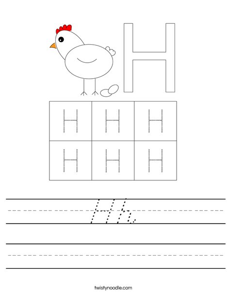 Letter H Worksheet