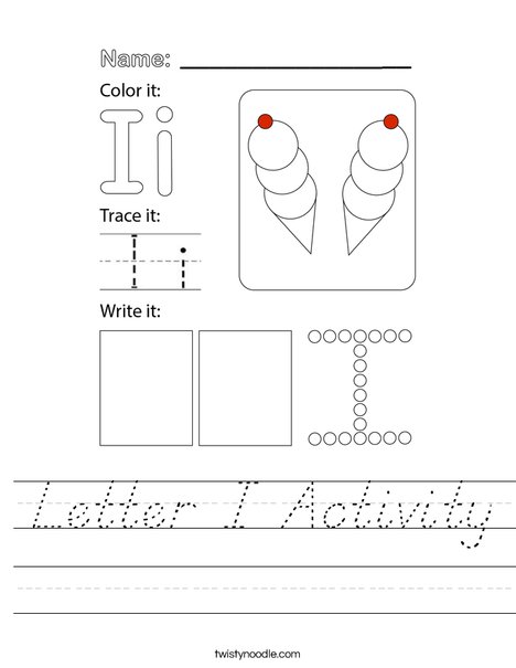 Letter I Activity Worksheet