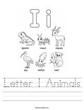 Letter I Animals Worksheet