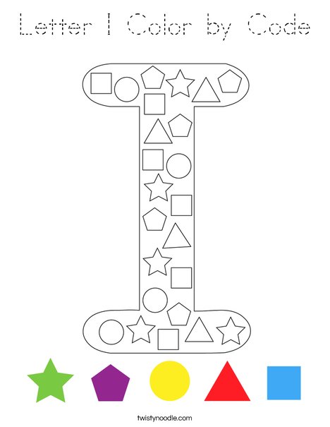 Letter I Color by Code Coloring Page