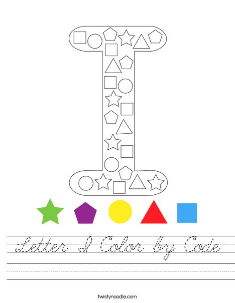 Letter I Color by Code Worksheet