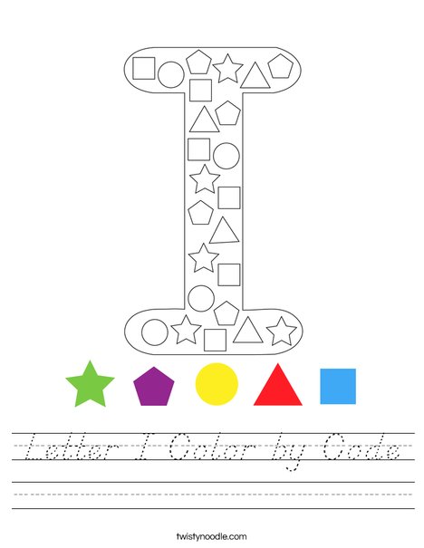 Letter I Color by Code Worksheet