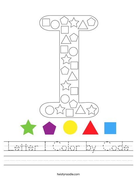 Letter I Color by Code Worksheet