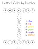 Letter I Color by Number Coloring Page