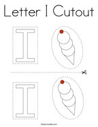 Letter I Cutout Coloring Page