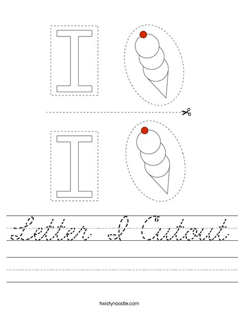 Letter I Cutout Worksheet