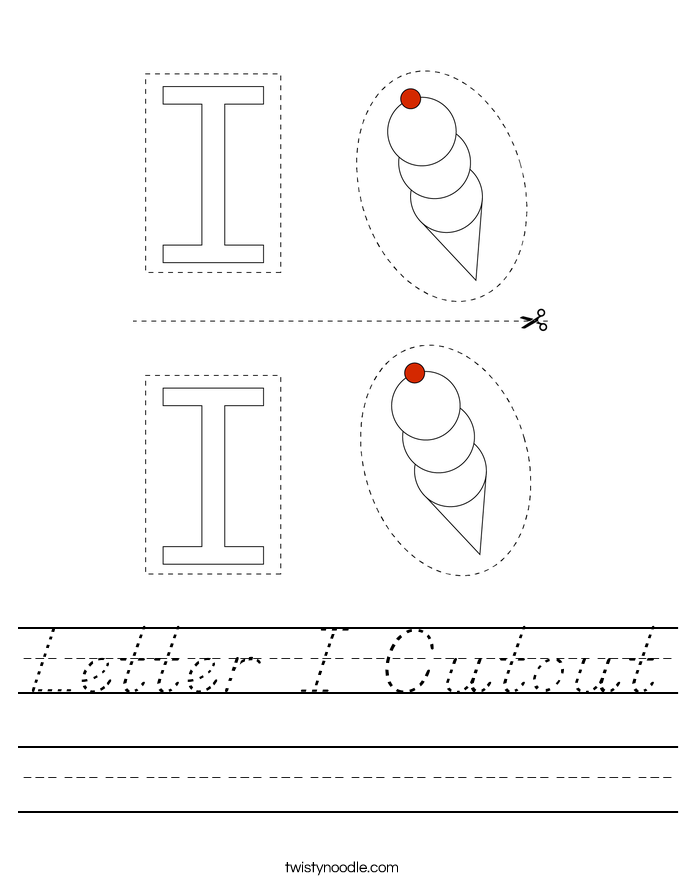 Letter I Cutout Worksheet