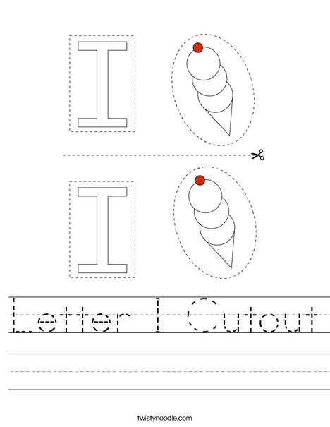 Letter I Cutout Worksheet