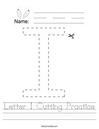 Letter I Cutting Practice Handwriting Sheet