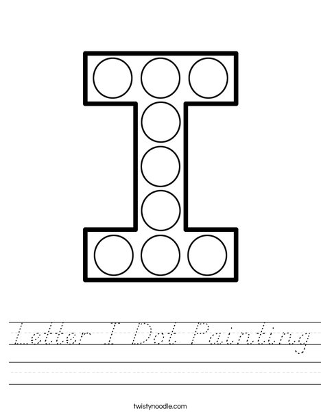 Letter I Dot Painting Worksheet