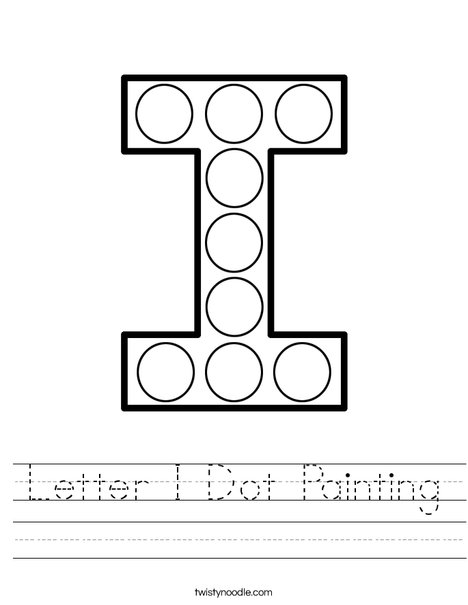 letter i dot painting worksheet twisty noodle