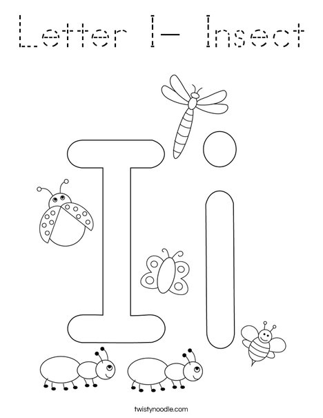 Letter I- Insect Coloring Page