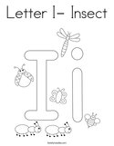 Letter I- Insect Coloring Page
