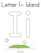 Letter I- Island Coloring Page