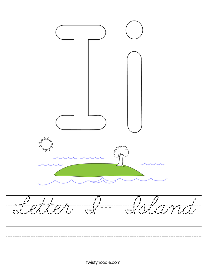 Letter I- Island Worksheet