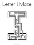 Letter I Maze Coloring Page