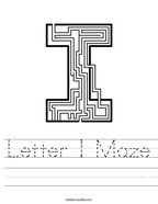 Letter I Maze Handwriting Sheet