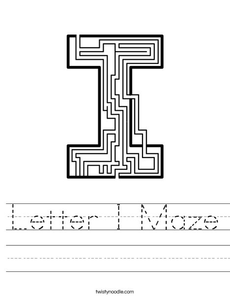 Letter I Maze Worksheet
