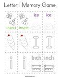 Letter I Memory Game Coloring Page