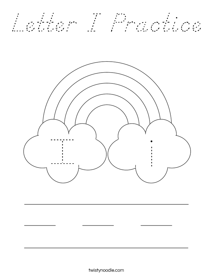 Letter I Practice Coloring Page