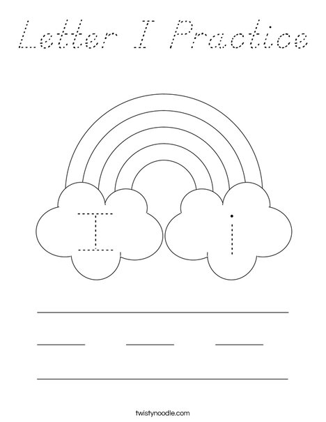 Letter I Practice Coloring Page