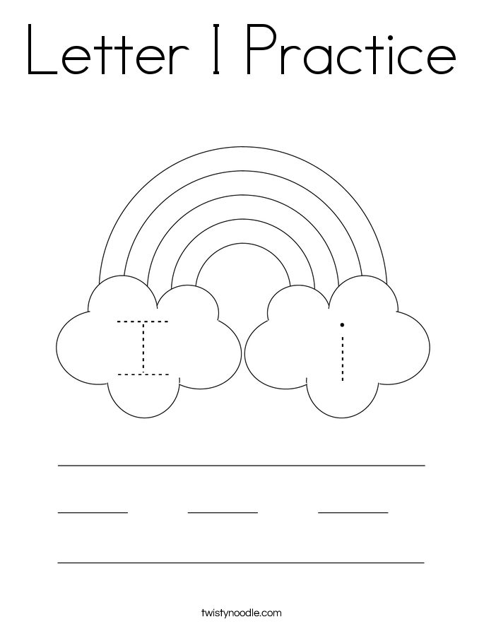 Letter I Practice Coloring Page