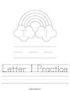 Letter I Practice Handwriting Sheet