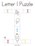 Letter I Puzzle Coloring Page - Twisty Noodle