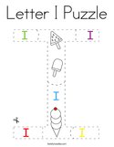 Letter I Puzzle Coloring Page