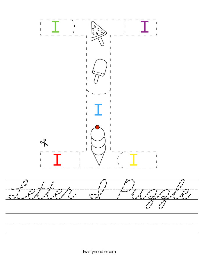 Letter I Puzzle Worksheet