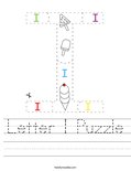 Letter I Puzzle Worksheet