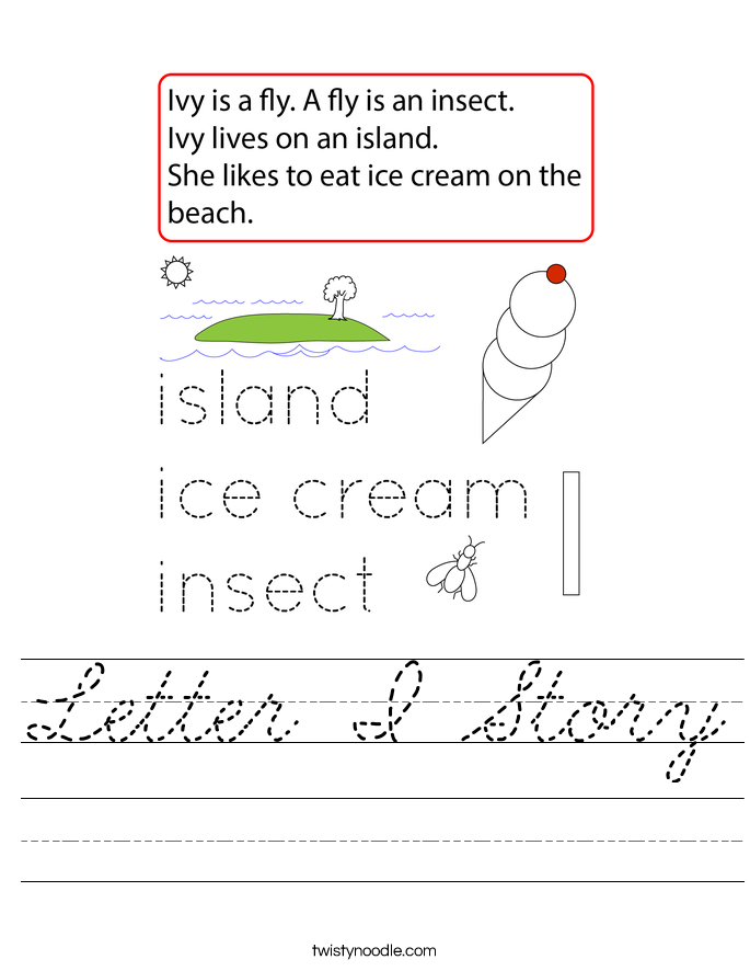 Letter I Story Worksheet