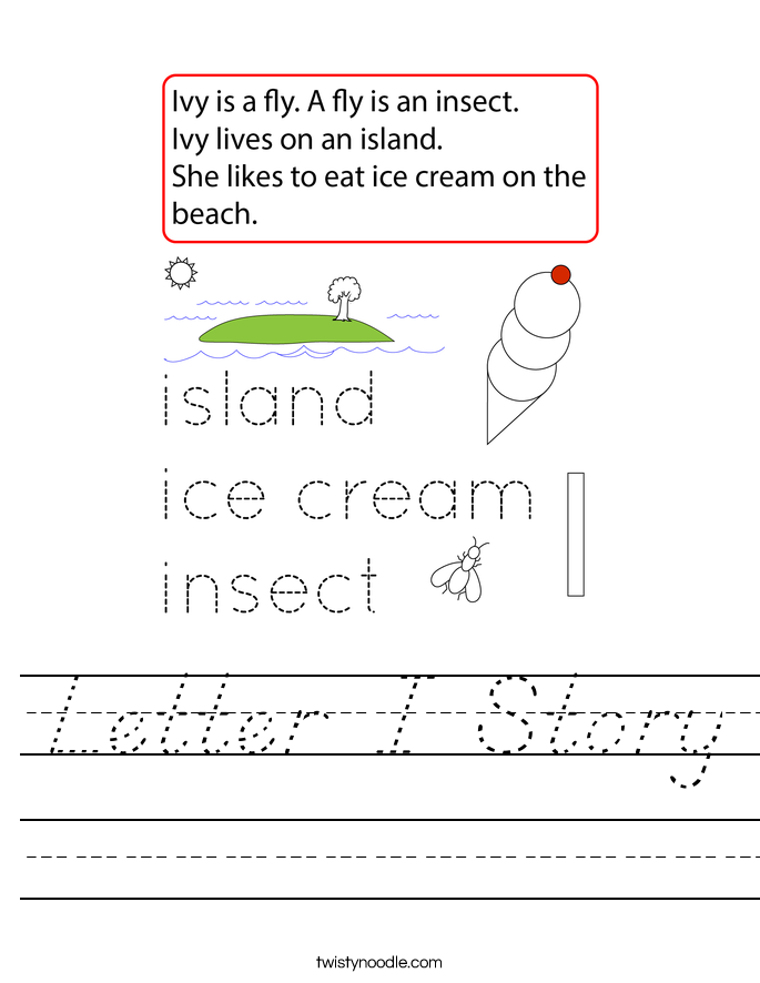 Letter I Story Worksheet