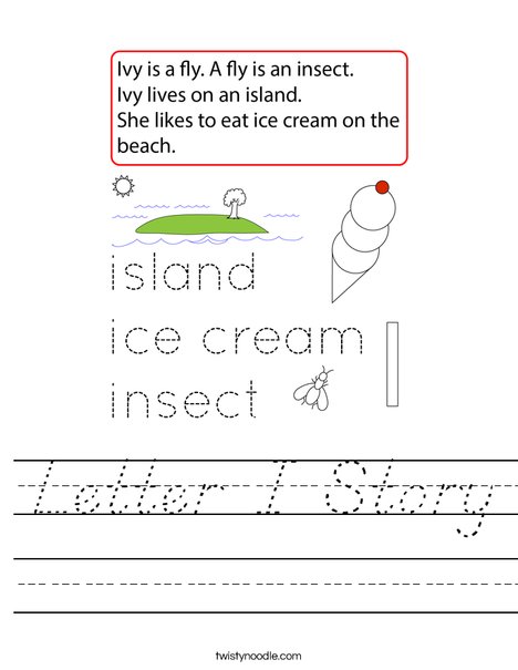 Letter I Story Worksheet