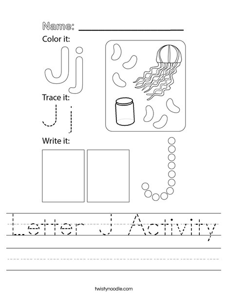 Letter J Activity Worksheet
