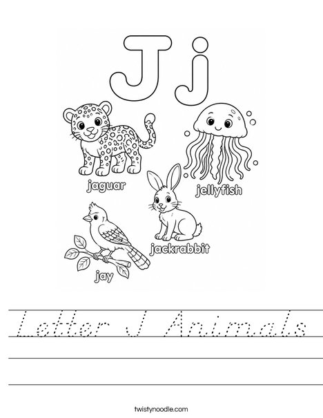 Letter J Animals Worksheet