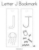Letter J Bookmark Coloring Page