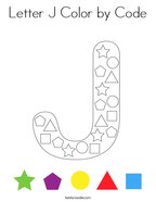 Letter J Color by Code Coloring Page