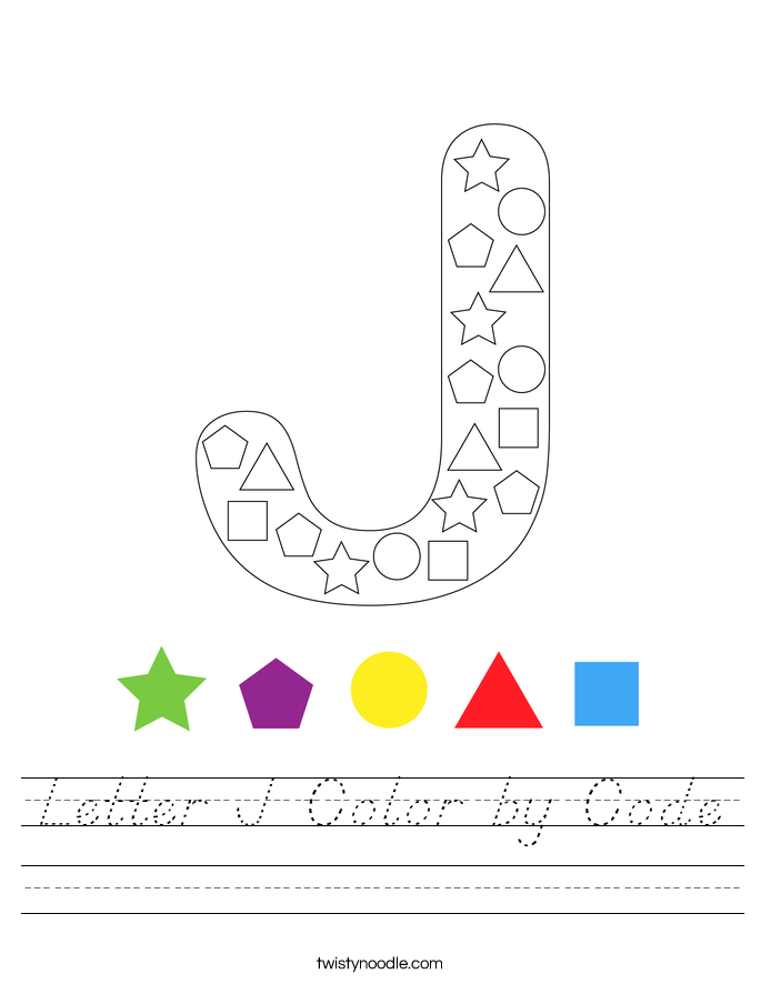 Letter J Color by Code Worksheet