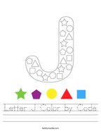 Letter J Color by Code Handwriting Sheet