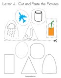 Letter J- Cut and Paste the Pictures Coloring Page