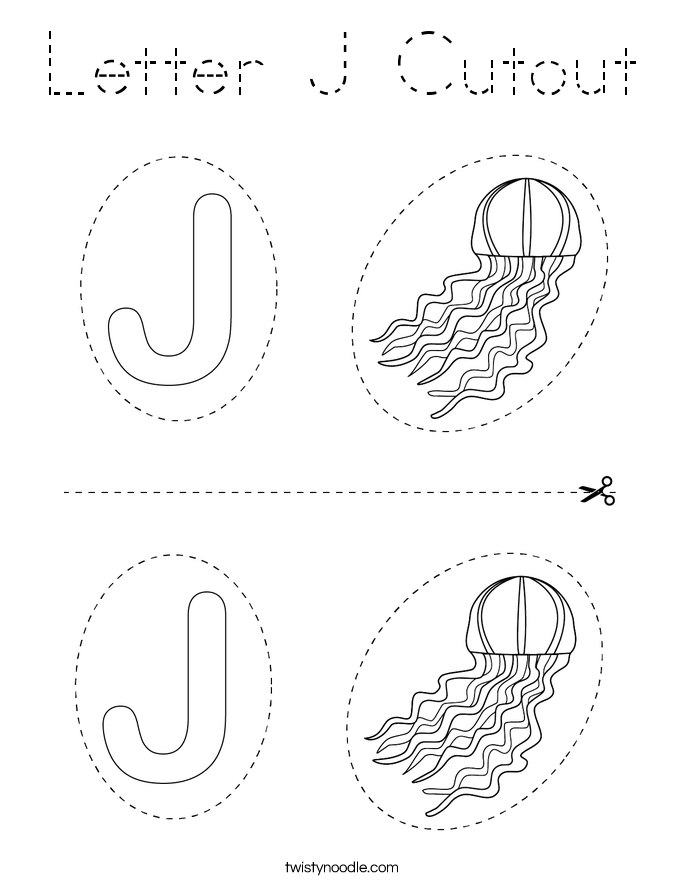 Letter J Cutout Coloring Page