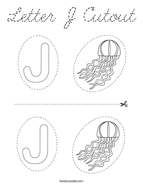 Letter J Cutout Coloring Page