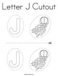 Letter J Cutout Coloring Page