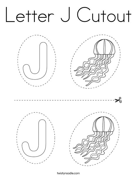 Letter J Cutout Coloring Page