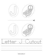 Letter J Cutout Handwriting Sheet