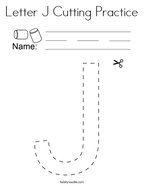 Letter J Cutting Practice Coloring Page