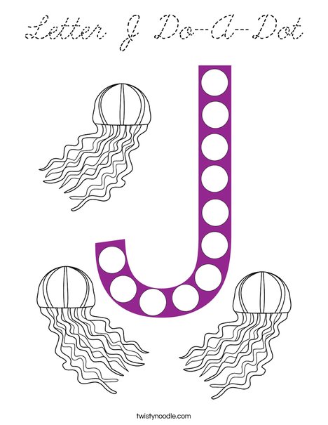 Letter J Do-A-Dot Coloring Page