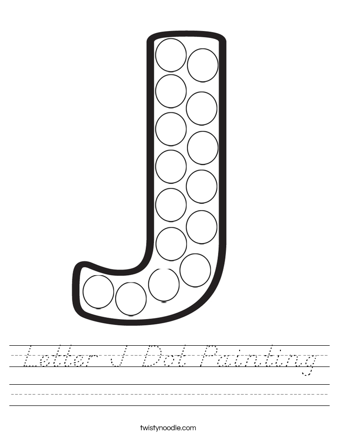 Letter J Dot Painting Worksheet
